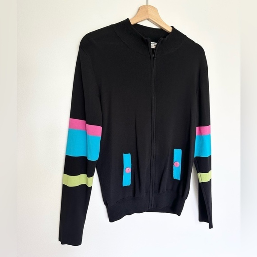 Vintage Retro Highlighter Zip Up Cardigan 90s Size M‎